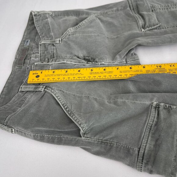 J Brand Slim Fit Cargo Pants Zippered Ankles Pockets Mint Olive Worn Womens 36 - Picture 10 of 13